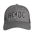 Charcoal Grey-Black - Back - AC-DC Unisex Adult Two Tone Logo Baseball Cap