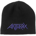 Black - Front - Anthrax Unisex Adult Logo Beanie