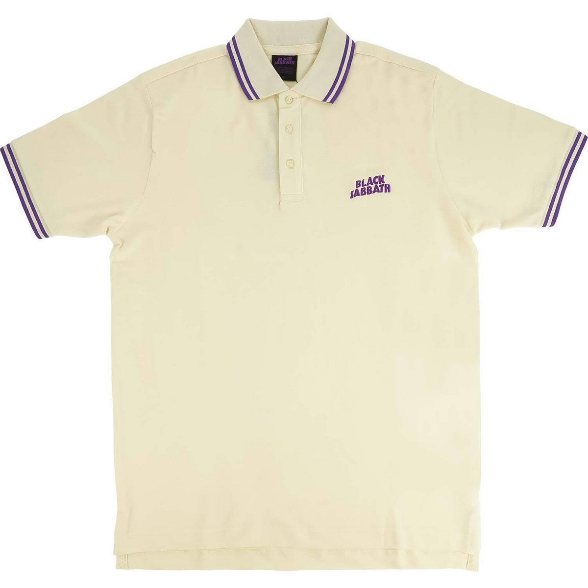 Natural - Front - Black Sabbath Unisex Adult Wavy Logo Polo Shirt