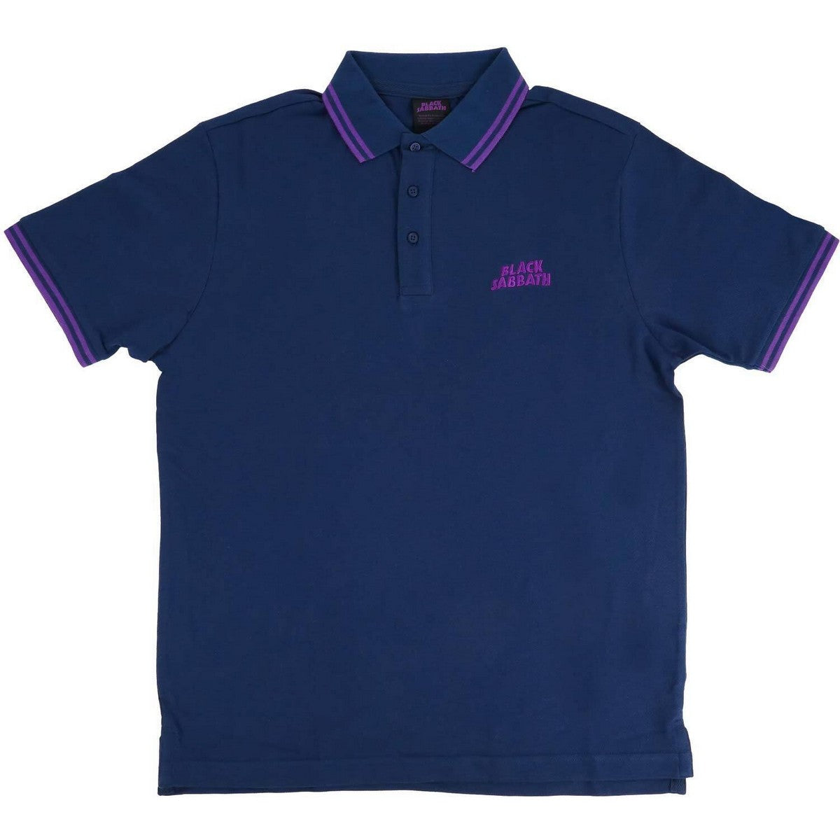 Navy Blue - Front - Black Sabbath Unisex Adult Wavy Logo Polo Shirt