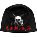 Black - Front - Candlemass Unisex Adult Skull & Logo Beanie