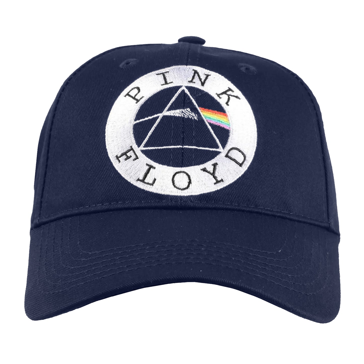 Navy Blue-White - Front - Pink Floyd Unisex Adult Circle Logo Baseball Cap