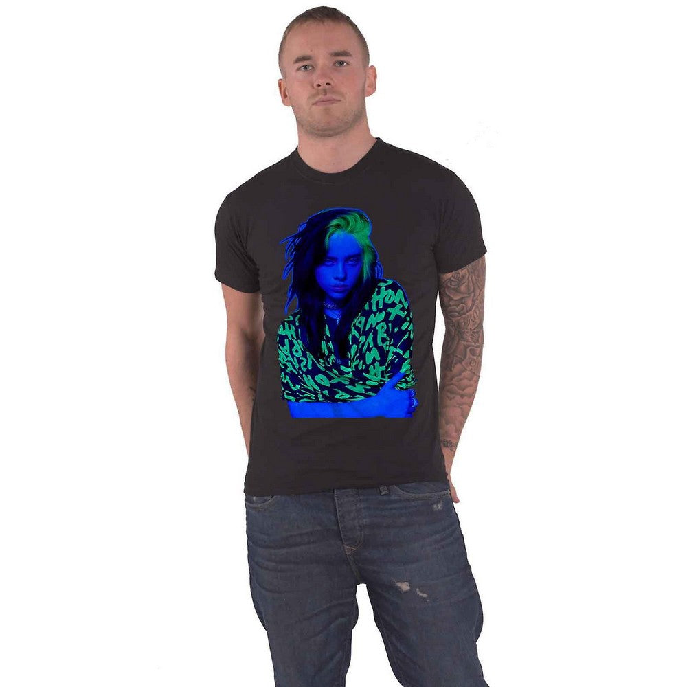 Black - Side - Billie Eilish Unisex Adult Press Photo T-Shirt