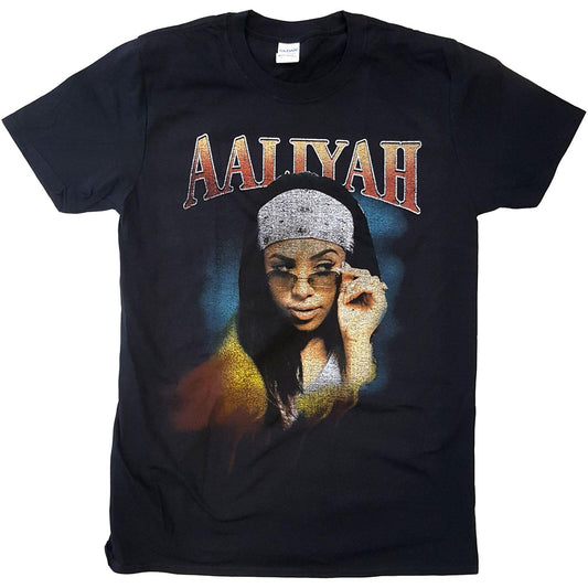 Black - Front - Aaliyah Unisex Adult Trippy T-Shirt