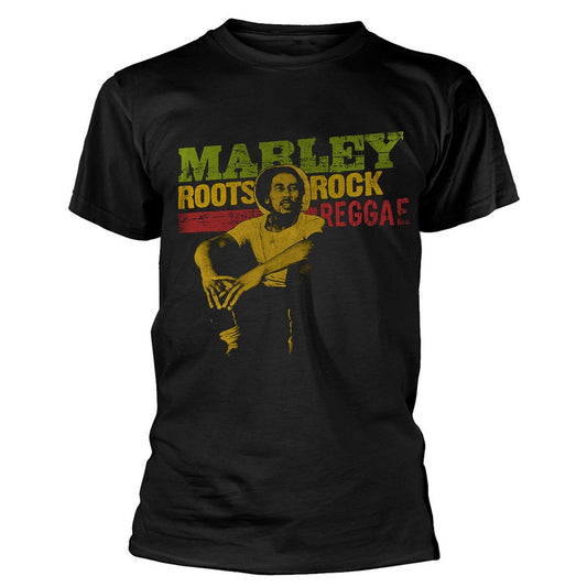 Black - Front - Bob Marley Unisex Adult Roots Rock Reggae T-Shirt