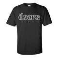Black - Front - The Doors Unisex Adult Logo Cotton T-Shirt