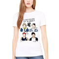 White - Front - 5 Seconds Of Summer Womens-Ladies Scribble Skinny T-Shirt