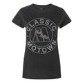 Black - Front - Motown Records Womens-Ladies Classic Embellished T-Shirt