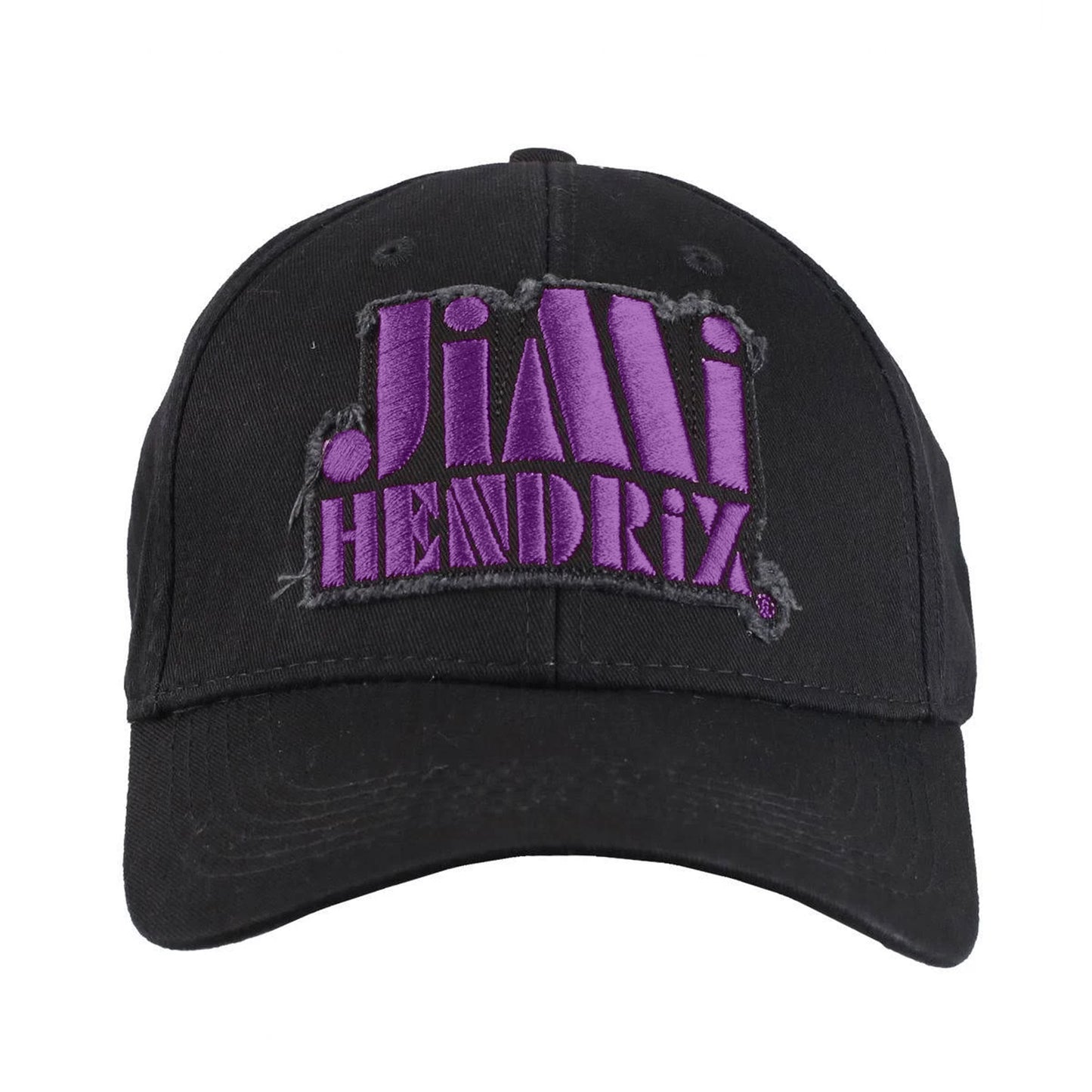 Black-Purple - Back - Jimi Hendrix Unisex Adult Stencil Logo Baseball Cap