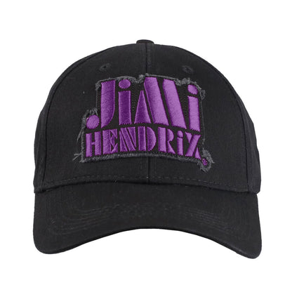 Black-Purple - Back - Jimi Hendrix Unisex Adult Stencil Logo Baseball Cap