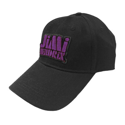 Black-Purple - Front - Jimi Hendrix Unisex Adult Stencil Logo Baseball Cap