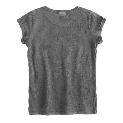 Charcoal Grey - Back - Run DMC Womens-Ladies Burnout Logo T-Shirt