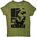 Khaki Green - Front - Jimi Hendrix Womens-Ladies Let Me Live Cotton T-Shirt