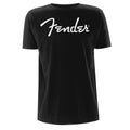 Black - Front - Fender Unisex Adult Classic Logo T-Shirt