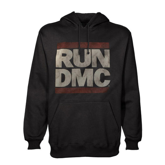 Black - Front - Run DMC Unisex Adult Logo Pullover Hoodie