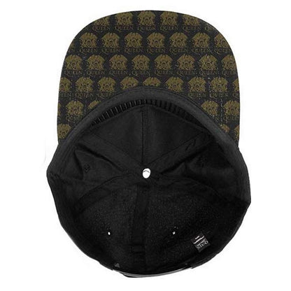 Black - Side - Queen Unisex Adult Crest Snapback Cap