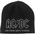 Black-White - Front - AC-DC Unisex Adult For Those About To Rock Back Print Beanie