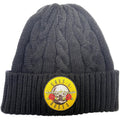 Black - Front - Guns N Roses Unisex Adult Circle Cable Knit Logo Beanie