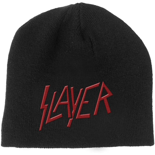 Black-Red - Front - Slayer Unisex Adult Logo Beanie