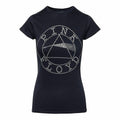 Black - Front - Pink Floyd Womens-Ladies Diamante Circle Logo T-Shirt