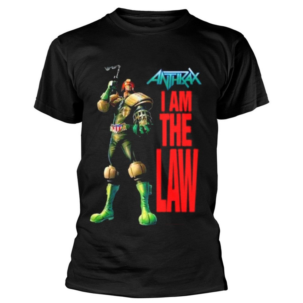 Black - Front - Anthrax Unisex Adult I Am The Law T-Shirt
