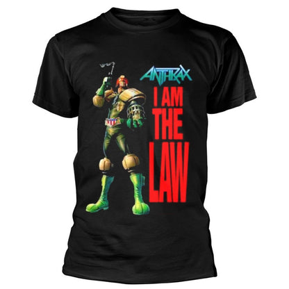 Black - Front - Anthrax Unisex Adult I Am The Law T-Shirt