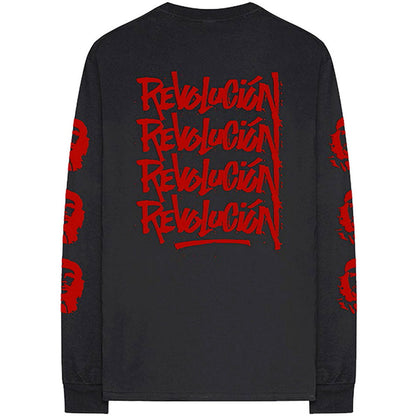 Black - Back - Che Guevara Unisex Adult Revolution Long-Sleeved T-Shirt