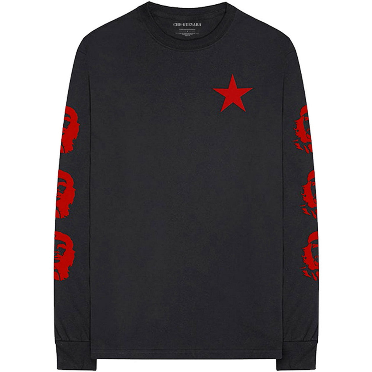 Black - Front - Che Guevara Unisex Adult Revolution Long-Sleeved T-Shirt