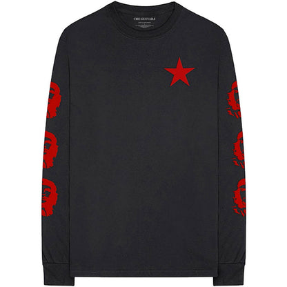 Black - Front - Che Guevara Unisex Adult Revolution Long-Sleeved T-Shirt
