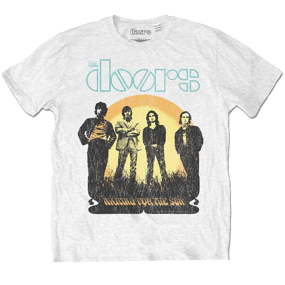 White - Front - The Doors Unisex Adult Waiting For The Sun T-Shirt