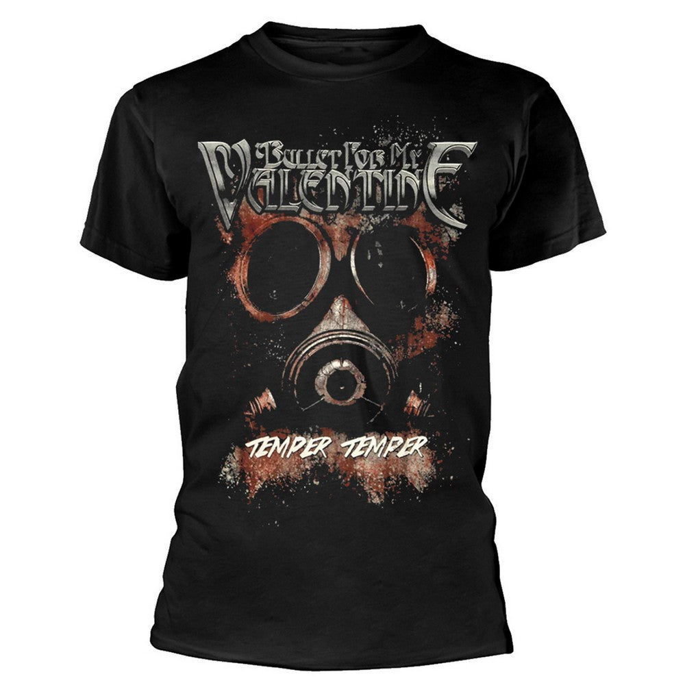 Black - Front - Bullet For My Valentine Unisex Adult Temper Temper Gas Mask Cotton T-Shirt