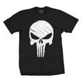 Black - Front - The Punisher Unisex Adult Jagged Skull Cotton T-Shirt