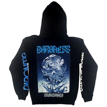 Black - Back - Baroness Unisex Adult Broken Halo Back Print Hoodie