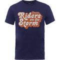 Navy Blue - Front - The Doors Unisex Adult Riders On The Storm Logo Logo Cotton T-Shirt
