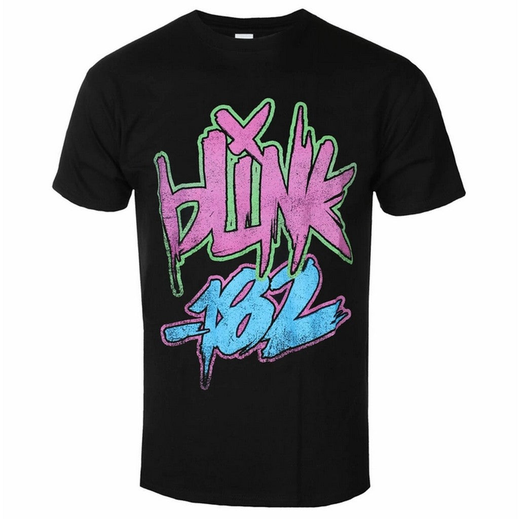 Black - Front - Blink 182 Unisex Adult Neon Logo T-Shirt