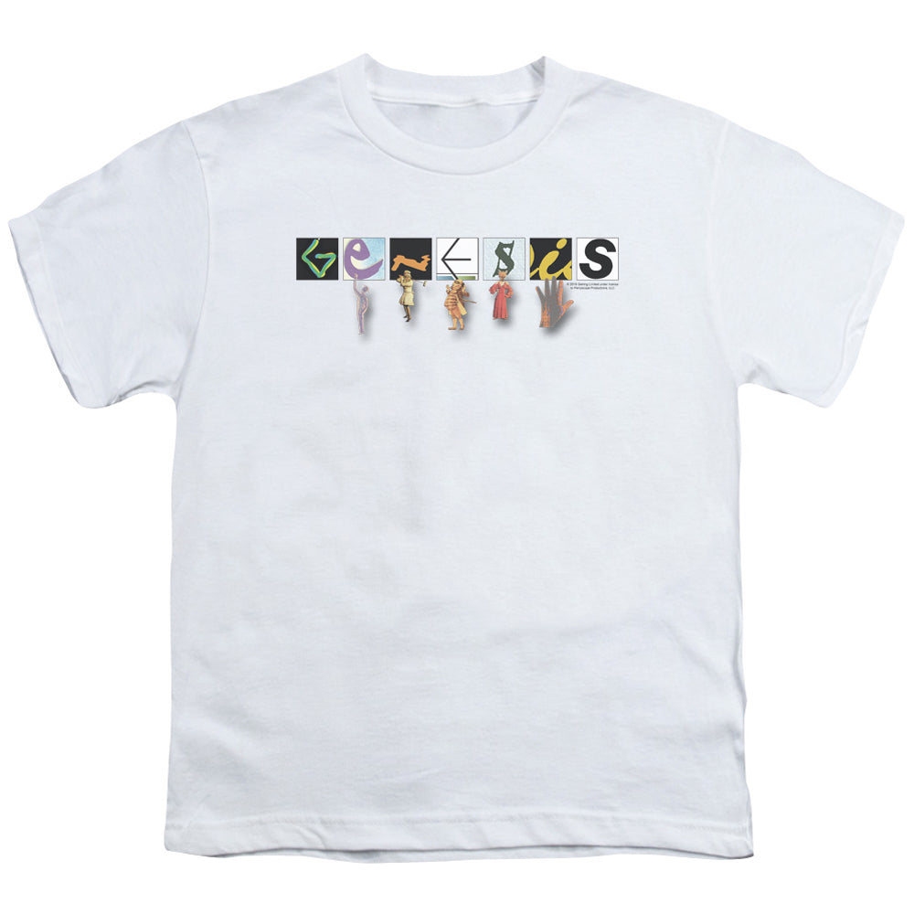 White - Front - Genesis Unisex Adult Characters Cotton Logo T-Shirt