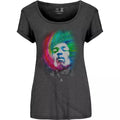 Black - Front - Jimi Hendrix Womens-Ladies Galaxy Cotton T-Shirt