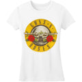 White - Front - Guns N Roses Womens-Ladies Classic Bullet Logo Skinny T-Shirt