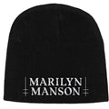 Black - Front - Marilyn Manson Unisex Adult Logo Beanie