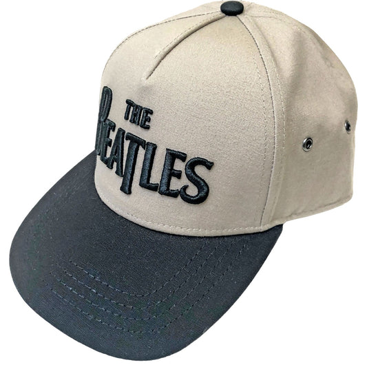 Black-Sand - Front - The Beatles Unisex Adult Drop T Logo Snapback Cap