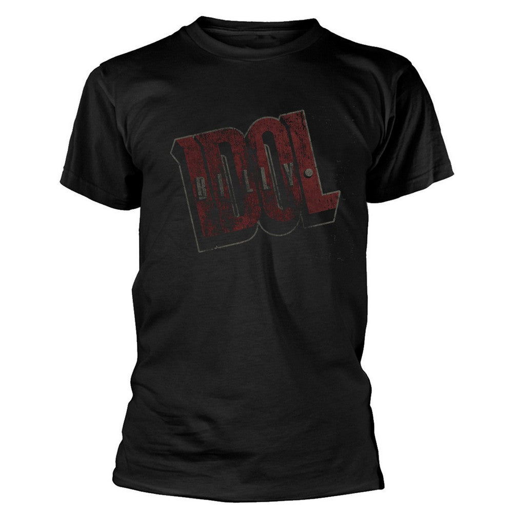 Black - Front - Billy Idol Unisex Adult Vintage Cotton Logo T-Shirt
