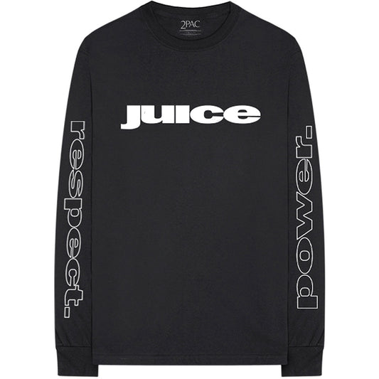 Black - Front - Tupac Shakur Unisex Adult Respect Cotton Long-Sleeved T-Shirt