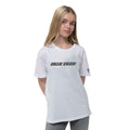 White - Side - Billie Eilish Childrens-Kids Racer Logo Cotton T-Shirt