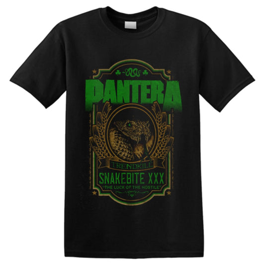 Black - Front - Pantera Unisex Adult Snakebite XXX Label T-Shirt
