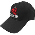Black-Red - Front - Green Day Unisex Adult Grenade Logo Baseball Cap