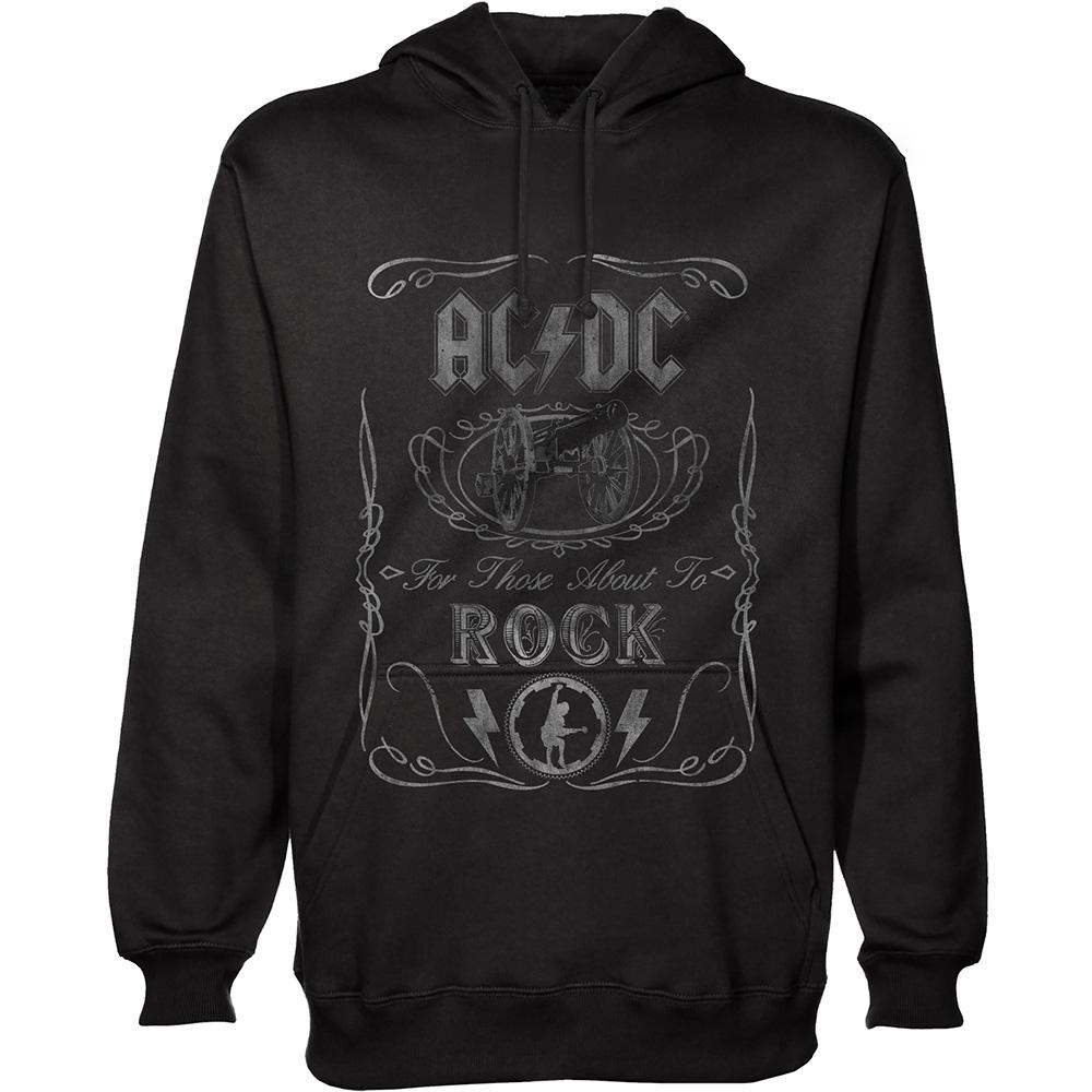 Black - Front - AC-DC Unisex Adult Cannon Swig Hoodie