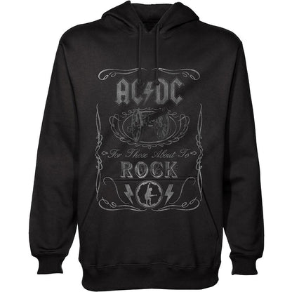 Black - Front - AC-DC Unisex Adult Cannon Swig Hoodie