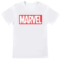 White - Front - Marvel Comics Unisex Adult Box Logo Cotton T-Shirt