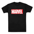 Black - Front - Marvel Comics Unisex Adult Box Logo Cotton T-Shirt
