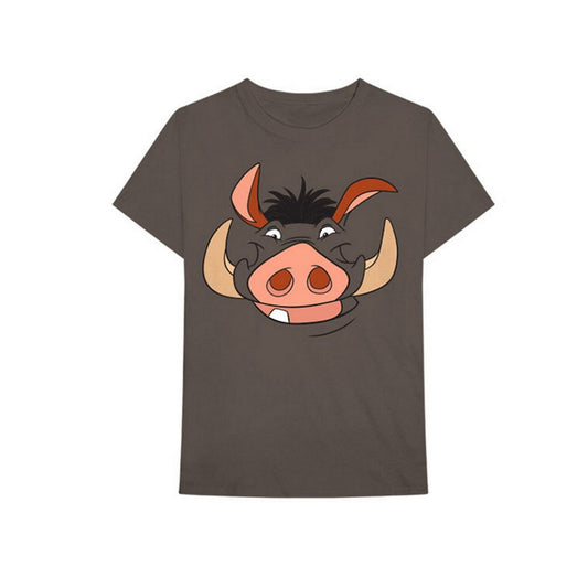 Brown - Front - The Lion King Unisex Adult Pumbaa Cotton T-Shirt